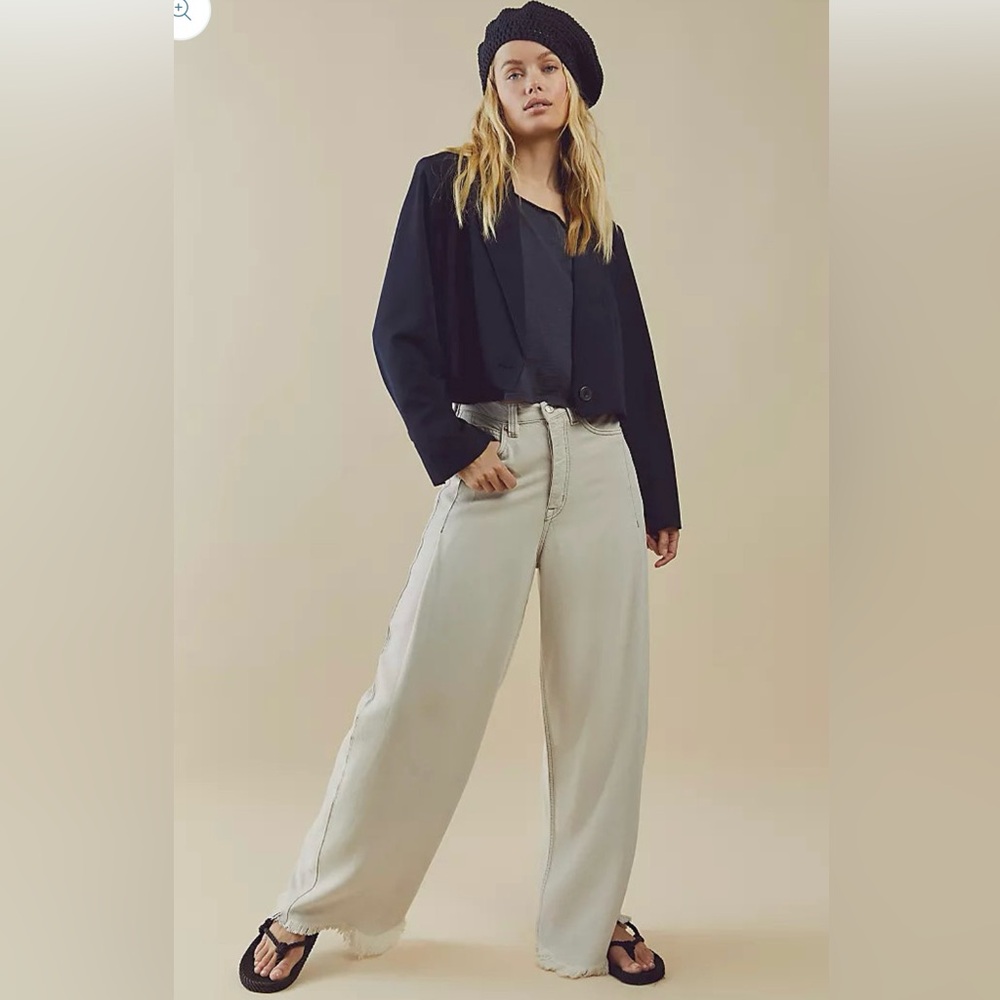 We The Free Beige Flare Jeans